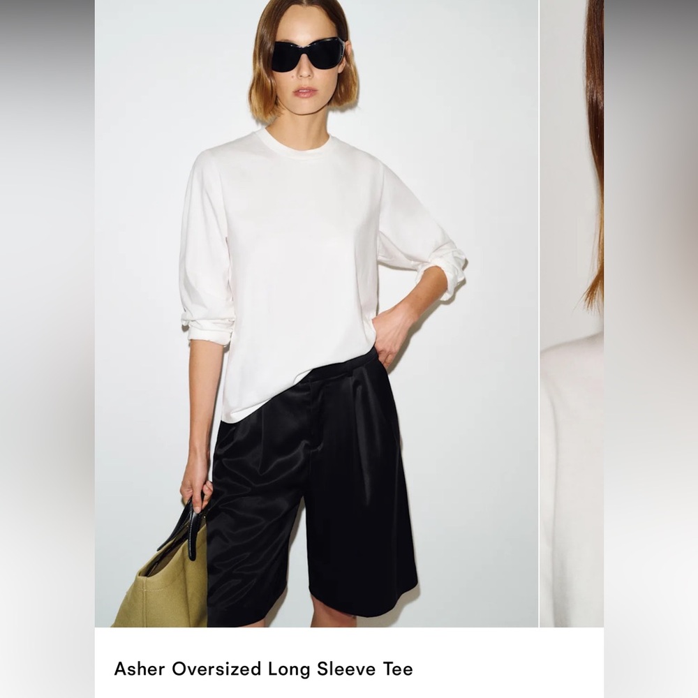 Reformation Asher Oversized Long Sleeve Tee Ivory - Size S